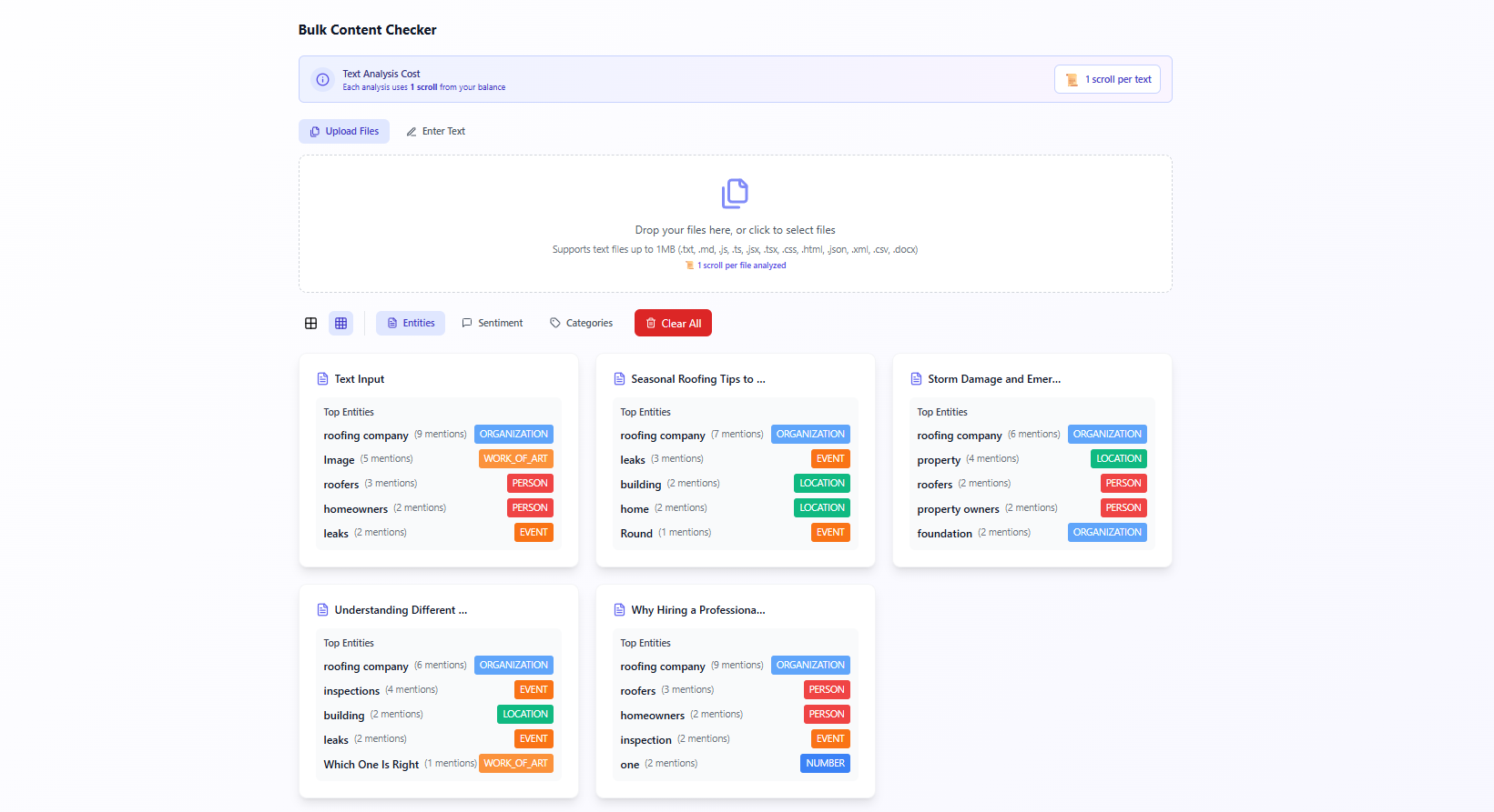 Bulk Content Analysis